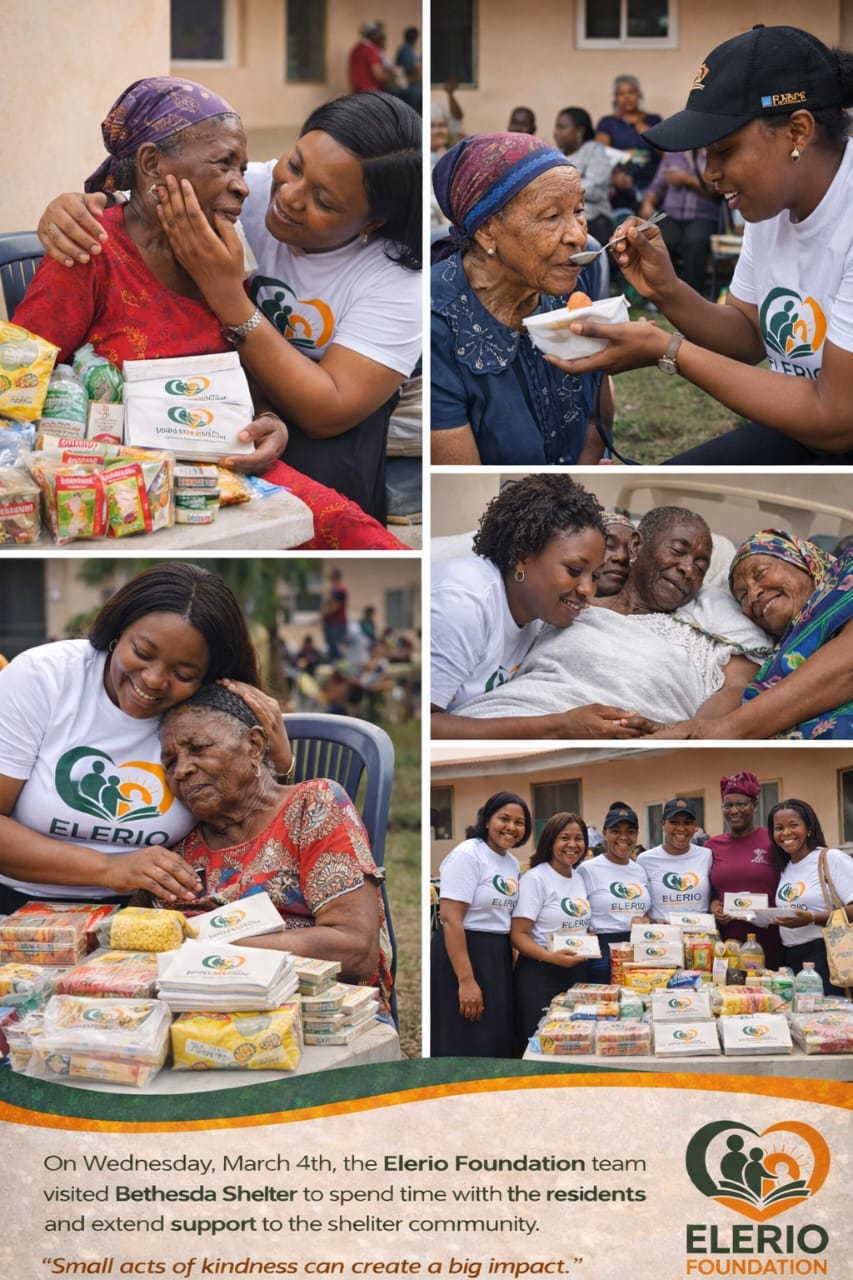 An Elerio volunteer caring for an older community member